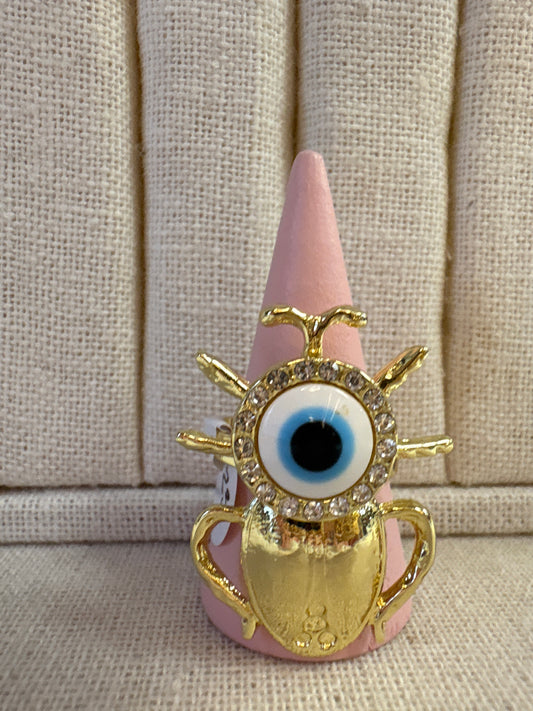 Anillo insecto ojo azul